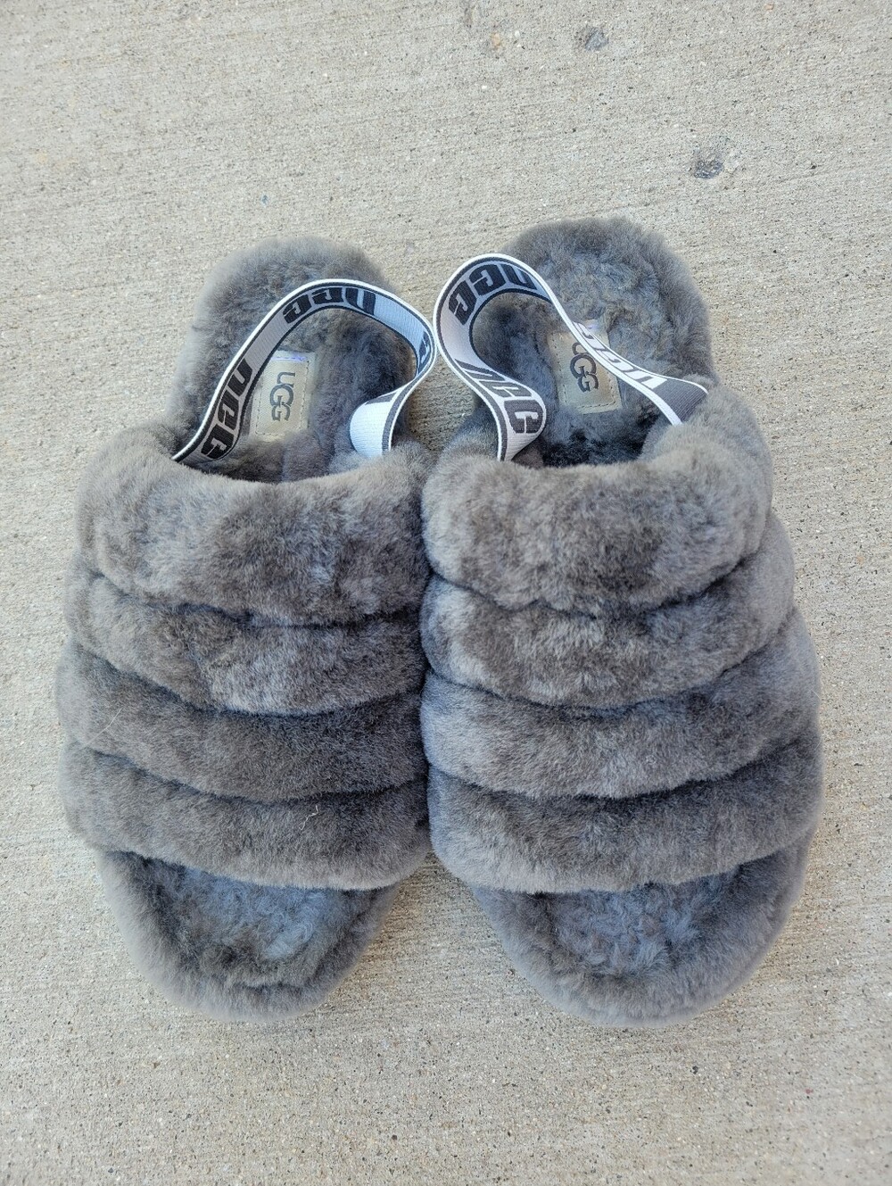 UGG Fluff Yeah Slide Charcoal Gray Womens 8 - Picture 3 of 8